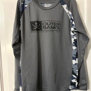 Gray Outer Banks Sweatshirt with Camo Accents